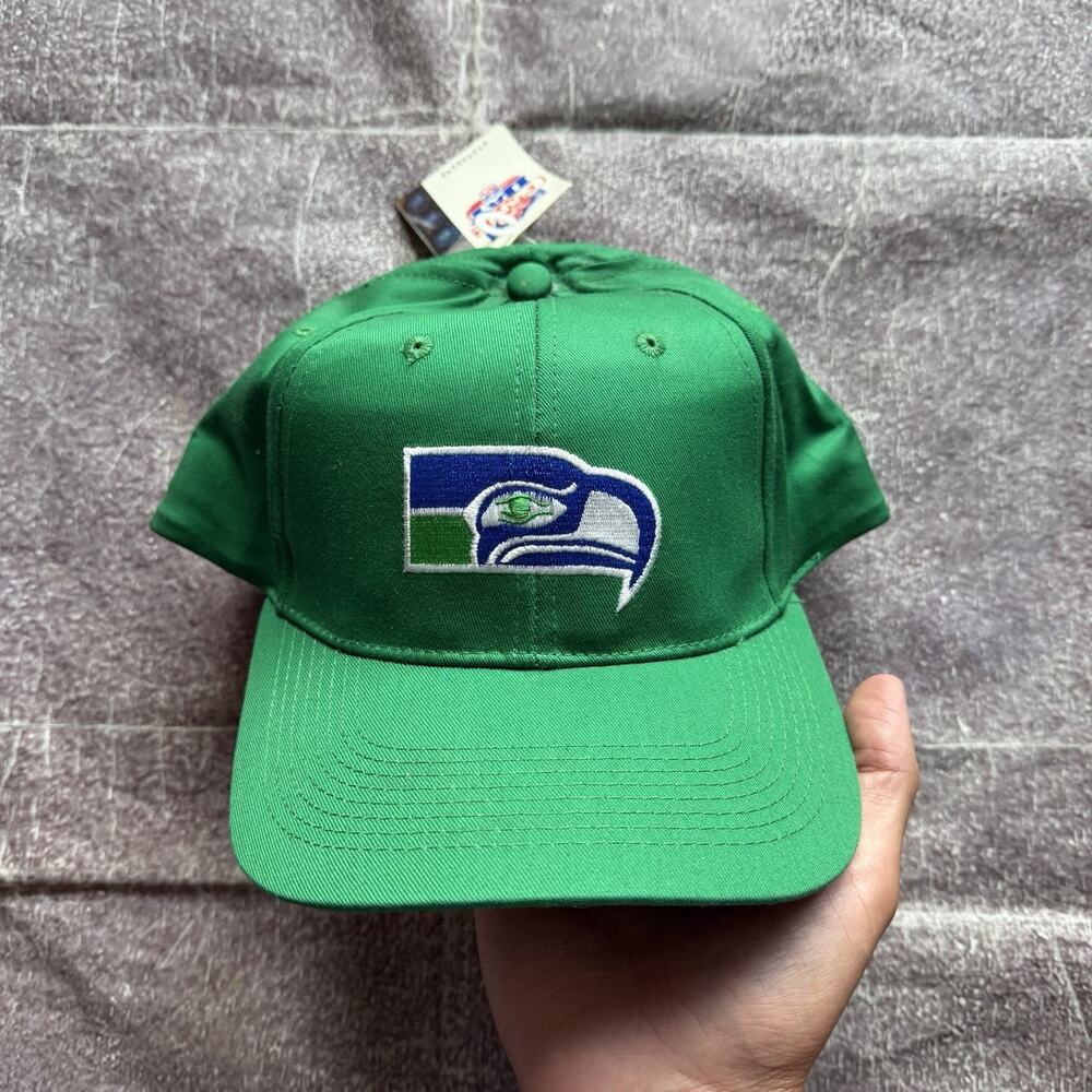NWT Men's Vintage 90's Seattle Seahawks Kelly Green Plain Logo Snapback Hat Cap